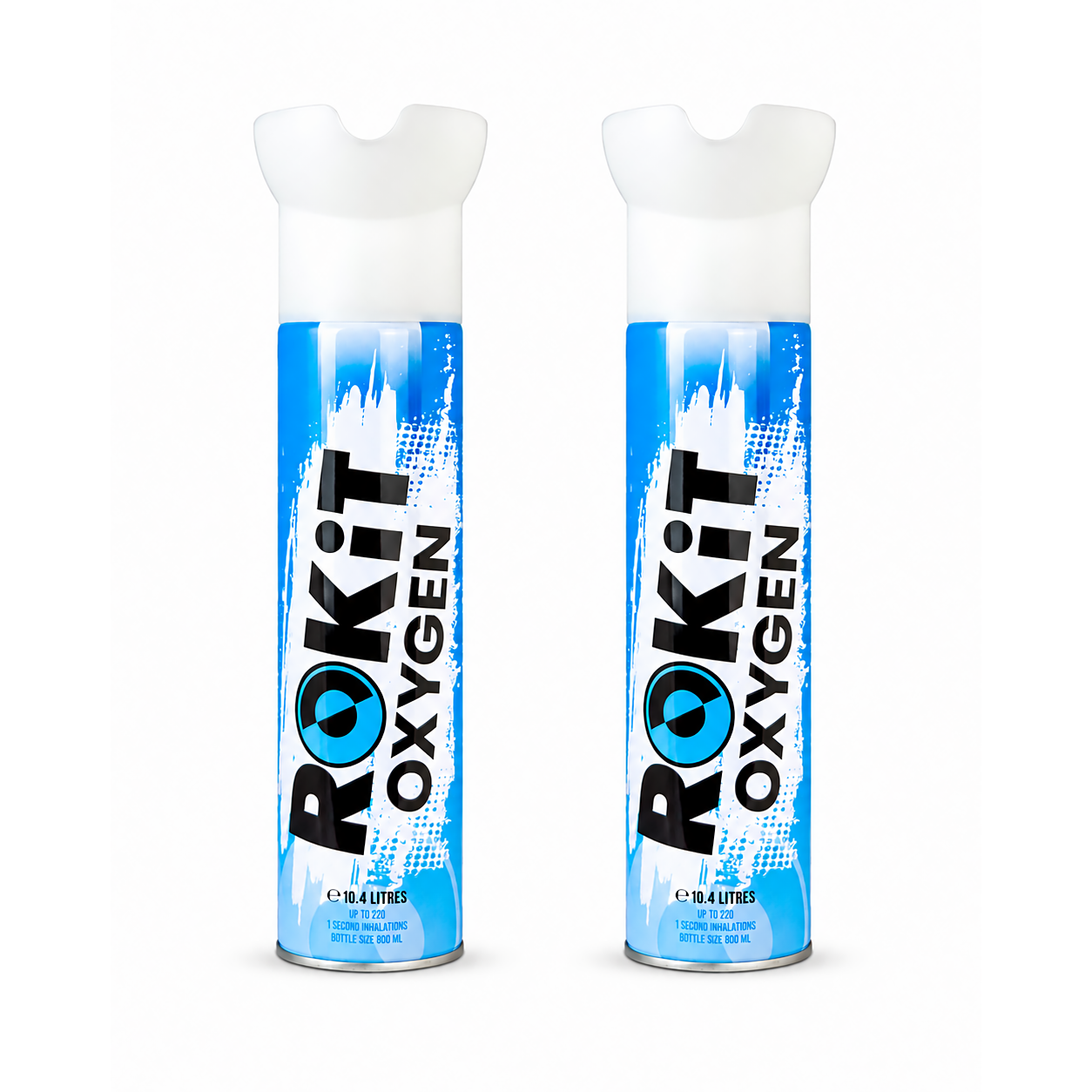 ROKiT Oxygen 10.4L | 2 Pack | 99.9% Pure Oxygen | 220+ Inhalations Each