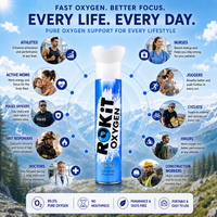 ROKiT Oxígeno 10.4L | 99.9% Oxígeno puro | Más de 220 inhalaciones | Lata portátil