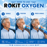 ROKiT Oxígeno 10.4L | 99.9% Oxígeno puro | Más de 220 inhalaciones | Lata portátil